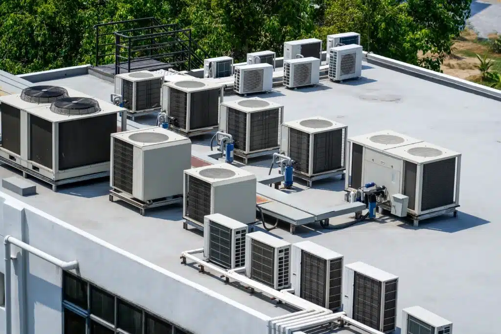 Rooftop HVAC units on a commercial building in Phoenix